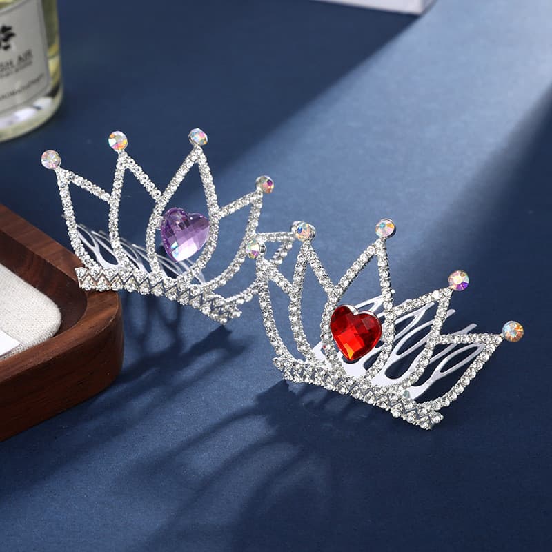 Pente De Cabelo De Coroa De Princesa Fofo Estilo Coreano , Acessório De Vestido De Festa De Aniversário , Desempenho Fes