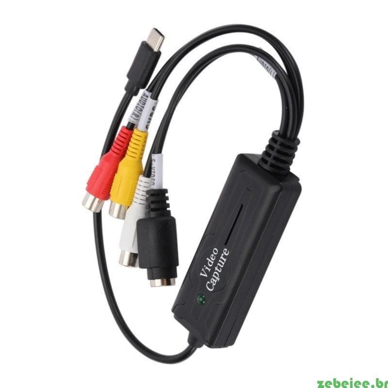 zebeiee Placa Captura Vídeo USB Conversores Digitais S-Video Para USB2 0 Dispositivo Gravação Grabbers PC