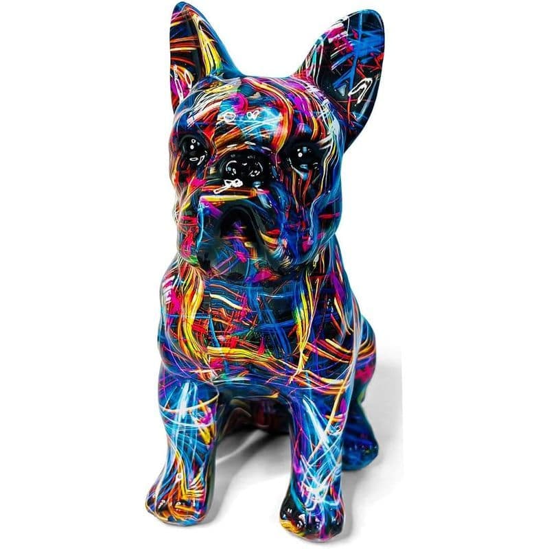 Estátua De Buldogue Francês , Estatueta Exclusiva De Arte Graffiti De Transferência De Água , Escultura De Cachorro De R