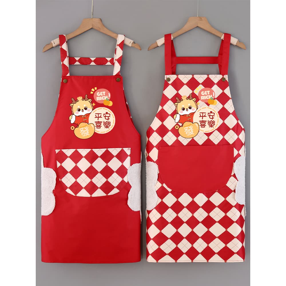 Ano novo 2026 novo estilo sem mangas avental doméstico cozinha roupas de trabalho feminino avental de cozinha à prova dw