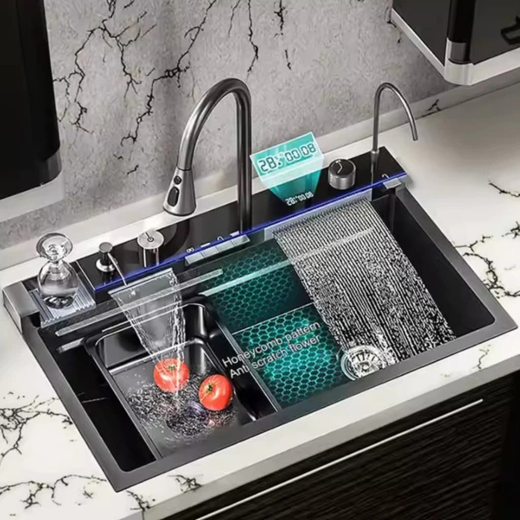 Kit Cuba Cozinha Gourmet Completa Inox Torneira Bancada 4 Funções Torneira Cuba Para Pia De Cozinha