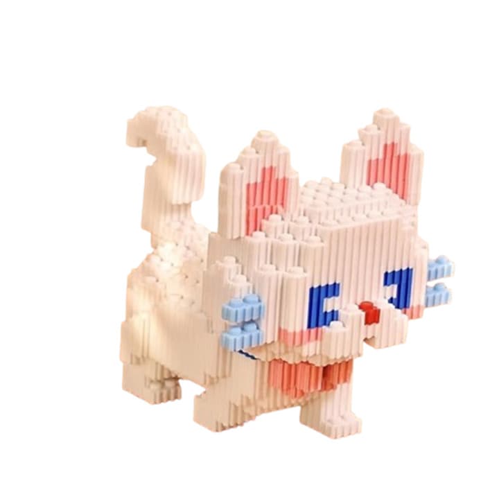 Blocos de Construção de Gato Fofo em 3D  – Presente Criativo para Todas as Ocasiões