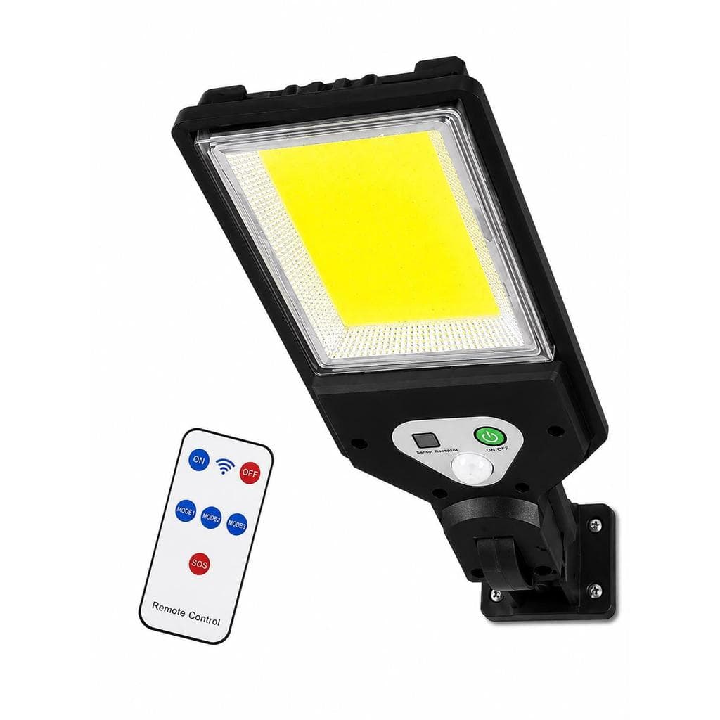 Luminária Solar LED 500W Sensor de Presença Controle Remoto IP65 Parede Jardim Rua
