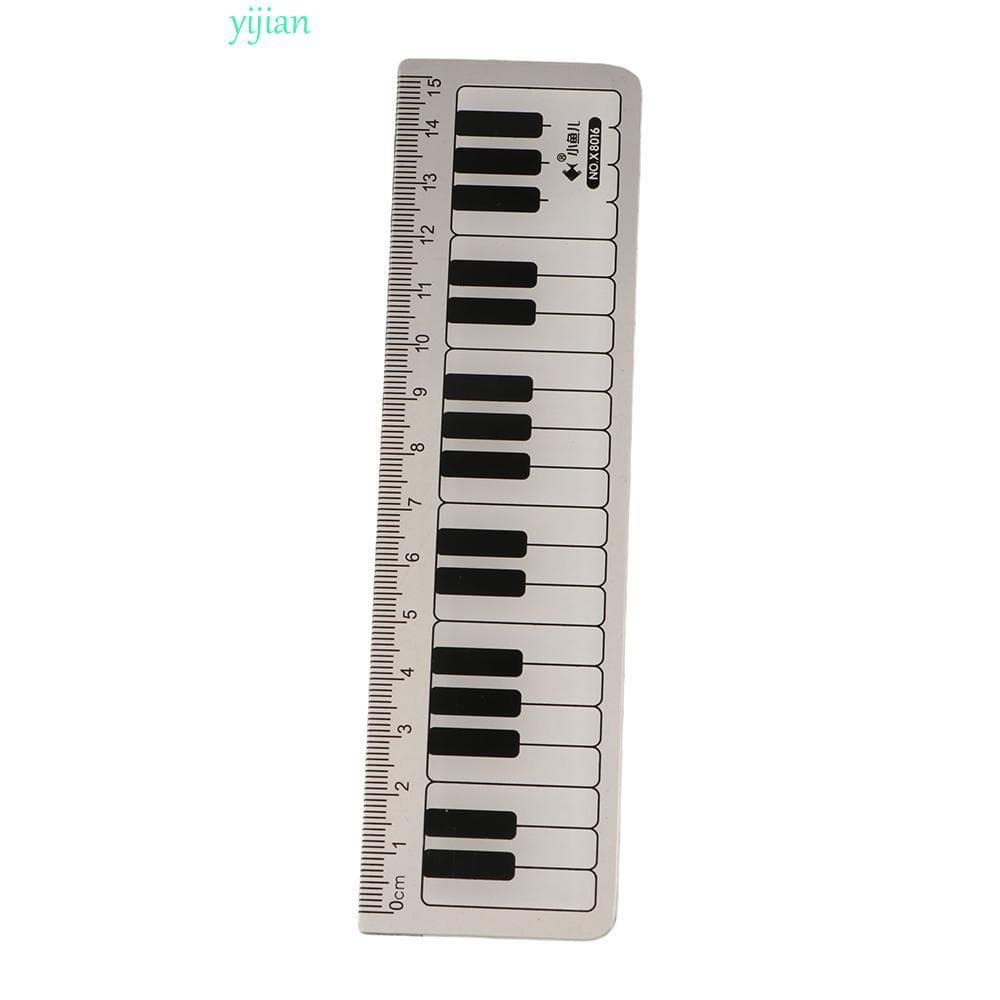 YIJIAN Réguas Retas Crianças Presentes 15cm Estudantes Portáteis Papelaria De Plástico Preto Branco Notas Musicais