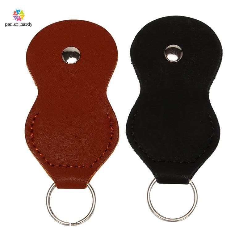 Estojo Porta Palhetas Para Guitarra-Bolsa De Couro Chave De Palheta (2 Pacotes-Preto , Marrom)