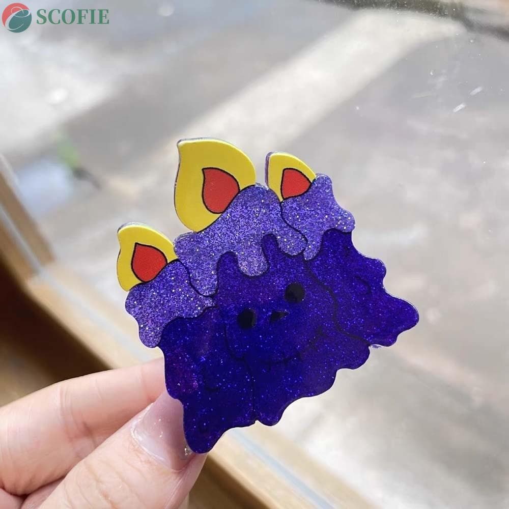 SCOFIE Garra De Cabelo De Halloween , Grampos Góticos Brilhantes Em Miniatura , Abóbora Leve E Colorida