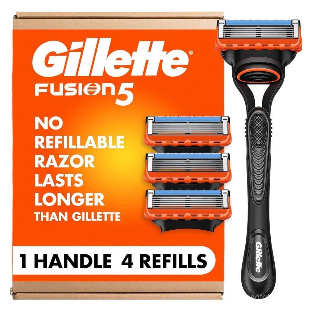 Aparelho de barbear Gillette Fusion5 para homens, 1 aparelho de barbear, 4 lâminas de reposição, tiras lubrificantes t