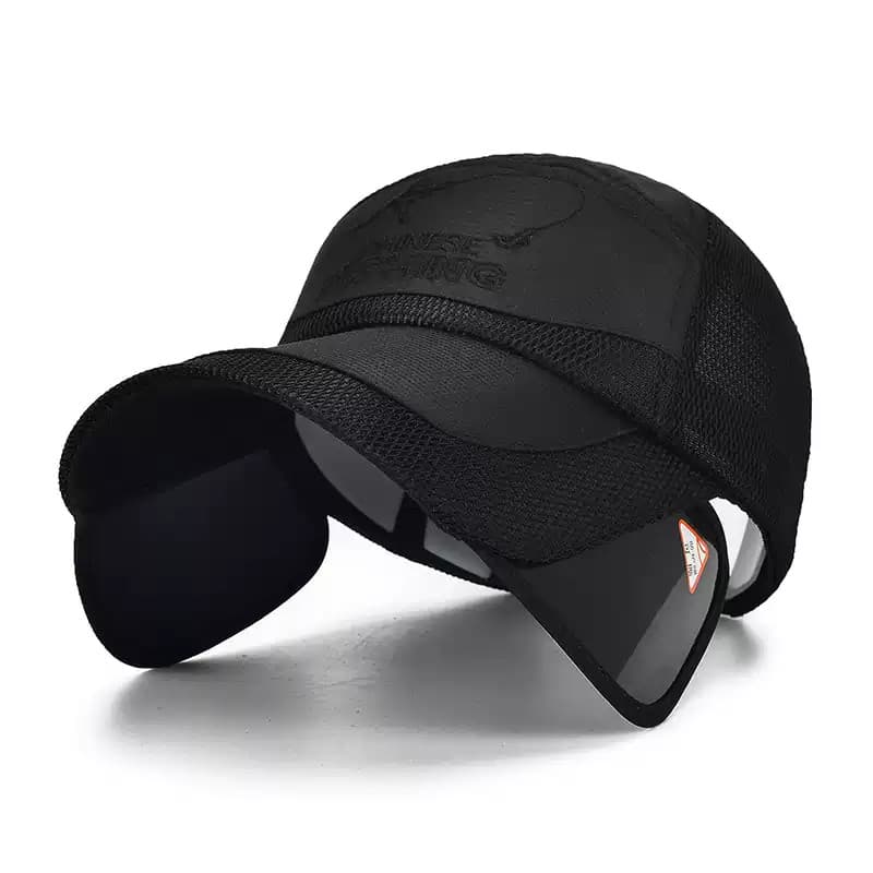 Chapéu de sol retrátil ao ar livre verão boné de pesca masculino grande borda chapéu de sol ciclismo protetor solar boné