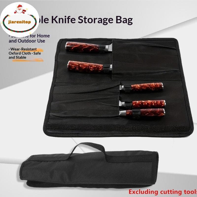 jiarenitop Portátil Oxford Faca Rolo Saco 5 Bolsos Chef Facas De Cozinha Caso Armazenamento Durável br