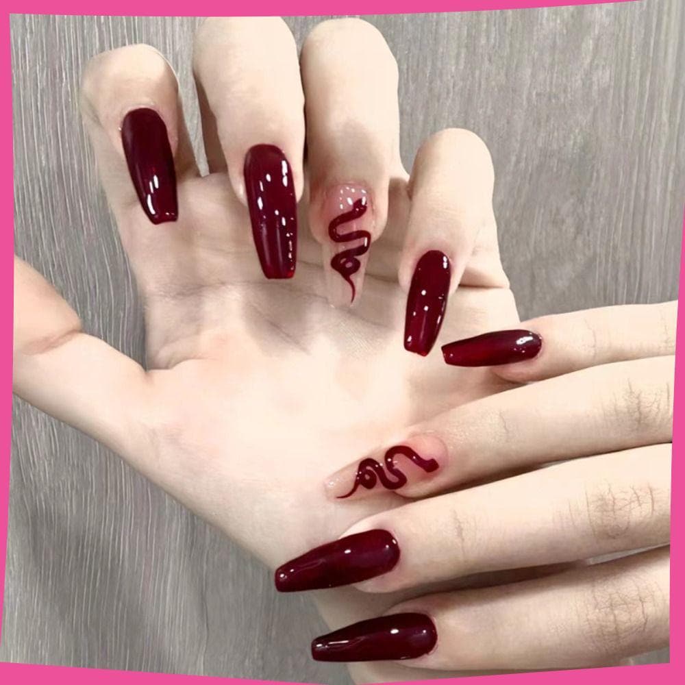 Unhas Falsas Francesas , De Bailarina De Cabeça Quadrada De Cobertura Completa , Prensa De Manicure Vestível Em