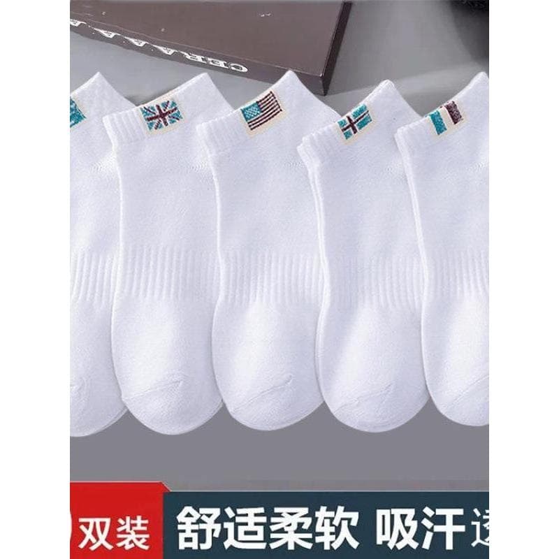 Meias de algodão masculinas primavera verão meias 5/10 pares meias esportivas brancas respirável verão meias de algodão