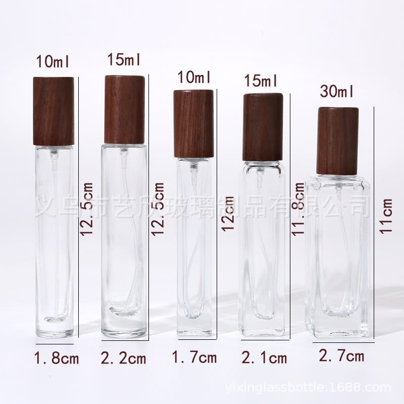 Garrafa de vidro vazia para engarrafamento de água, frasco de spray cosmético de 10ml, frasco de amostra de água de 15ml