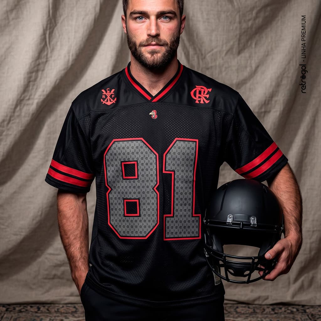 Camisa Flamengo NFL 81 Rubro-Negro Masculina