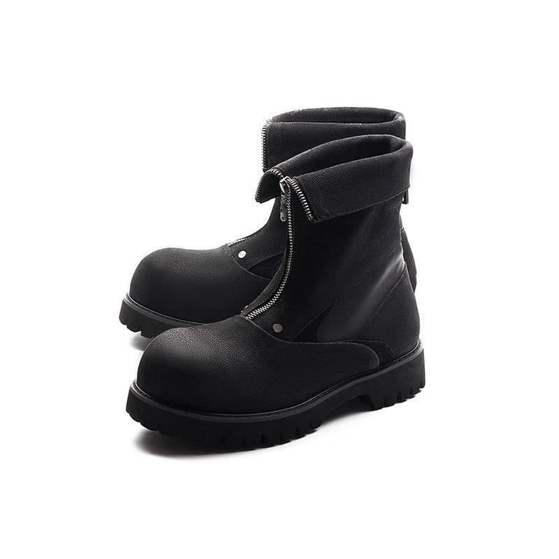 Martin botas masculinas de sola grossa aumentada botas de dedo grande masculino de alta qualidade com zíper Casual motoc