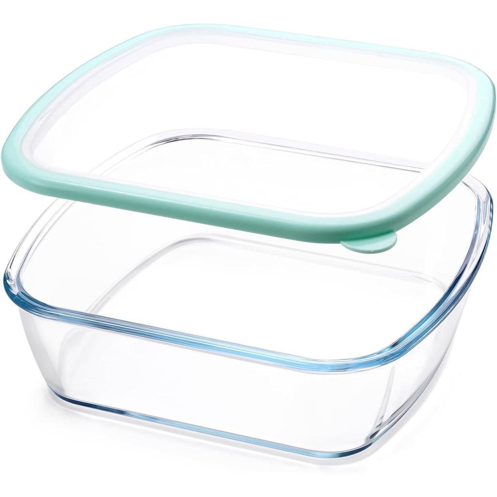 NUTRIUPS Assadeira de Vidro 9 x 9 com Tampa, Assadeira 9 x 9, Assadeira GRANDE e PROFUNDA de 2,75QT para Forno (Verde, 2