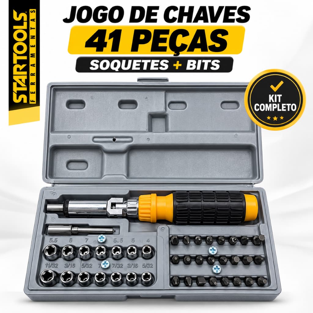 Kit Jogo de Chaves Com Soquetes Canhao e Bitserramenta Profissional Multiuso Com Maleta ferramentas