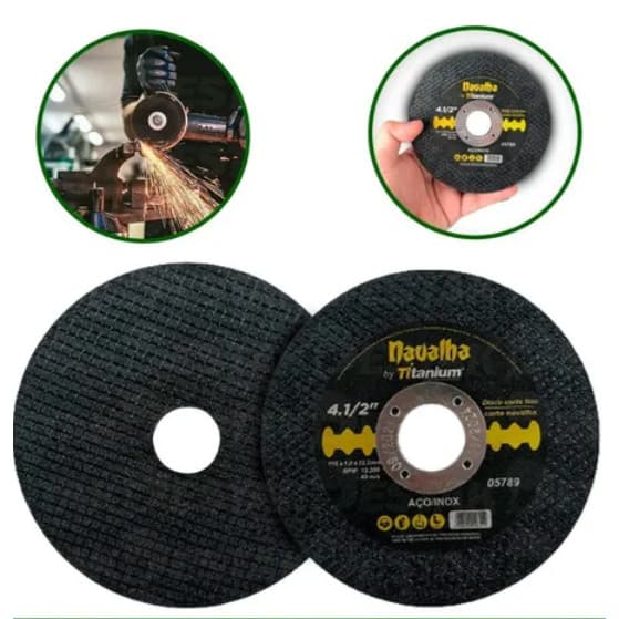 Disco De Corte Aço/inox 4 1/2 Titanium Platina Com 100 Peças
