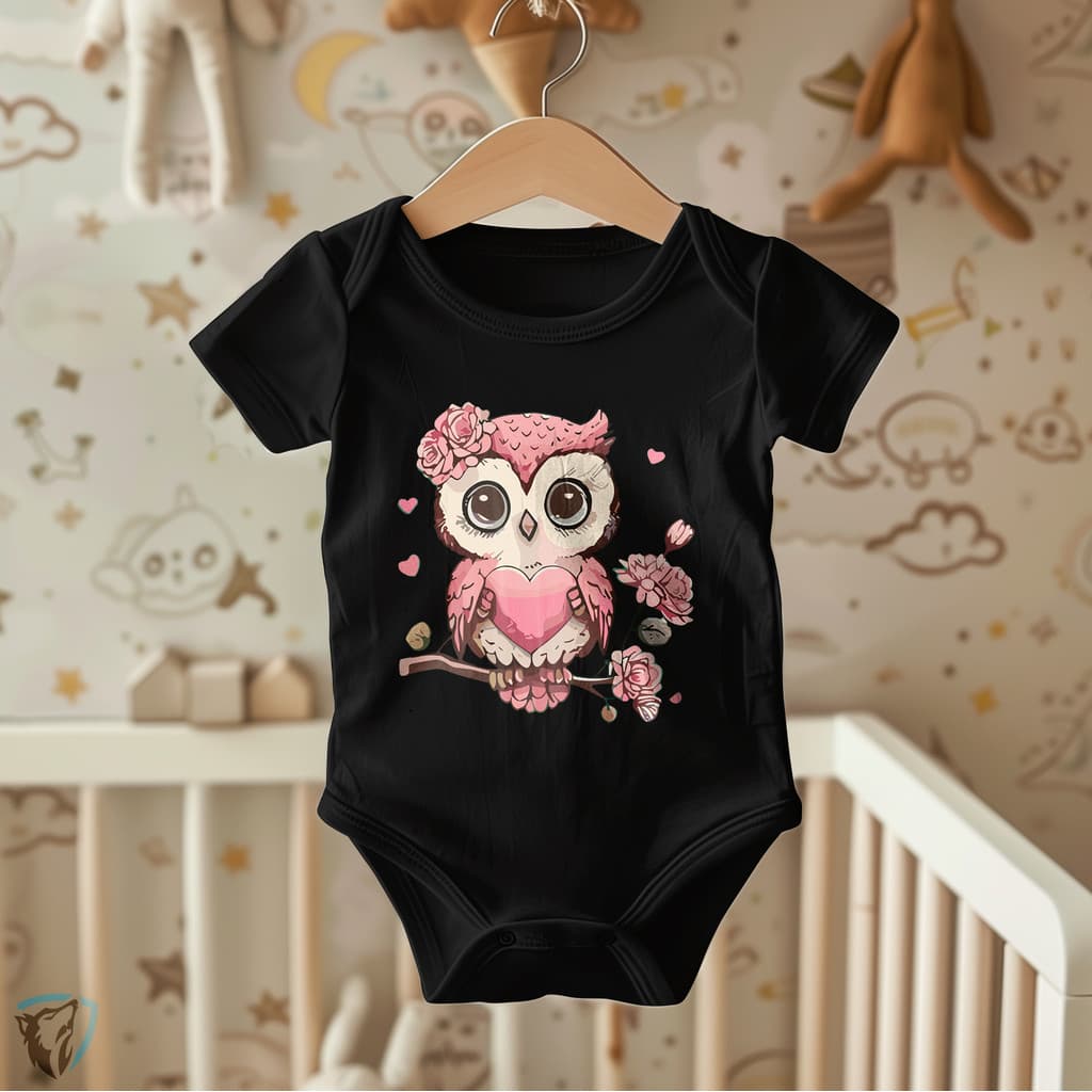 Body Infantil Corujinha do Amor | Estilo Infantil com Arte Suave e Toque Afetivo