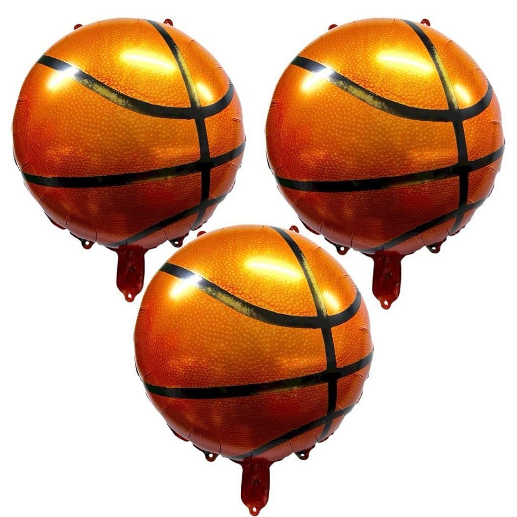 Kit 10 Balão Metalizado Bola Basquete 45cm Festas Decoração Enfeite Basketball
