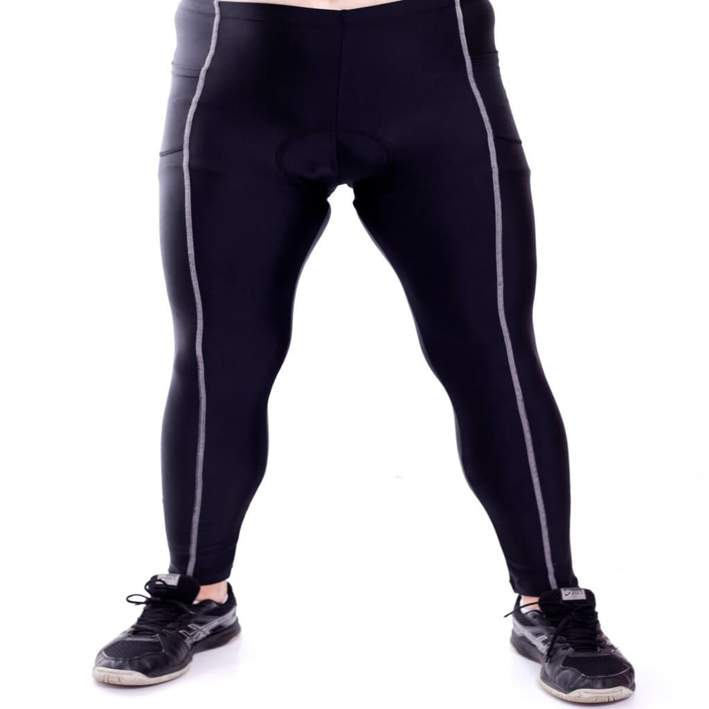 Calça Ciclismo Masculina  Refletivo C/ Forro Espuma Bolso Zíper Bike Uv