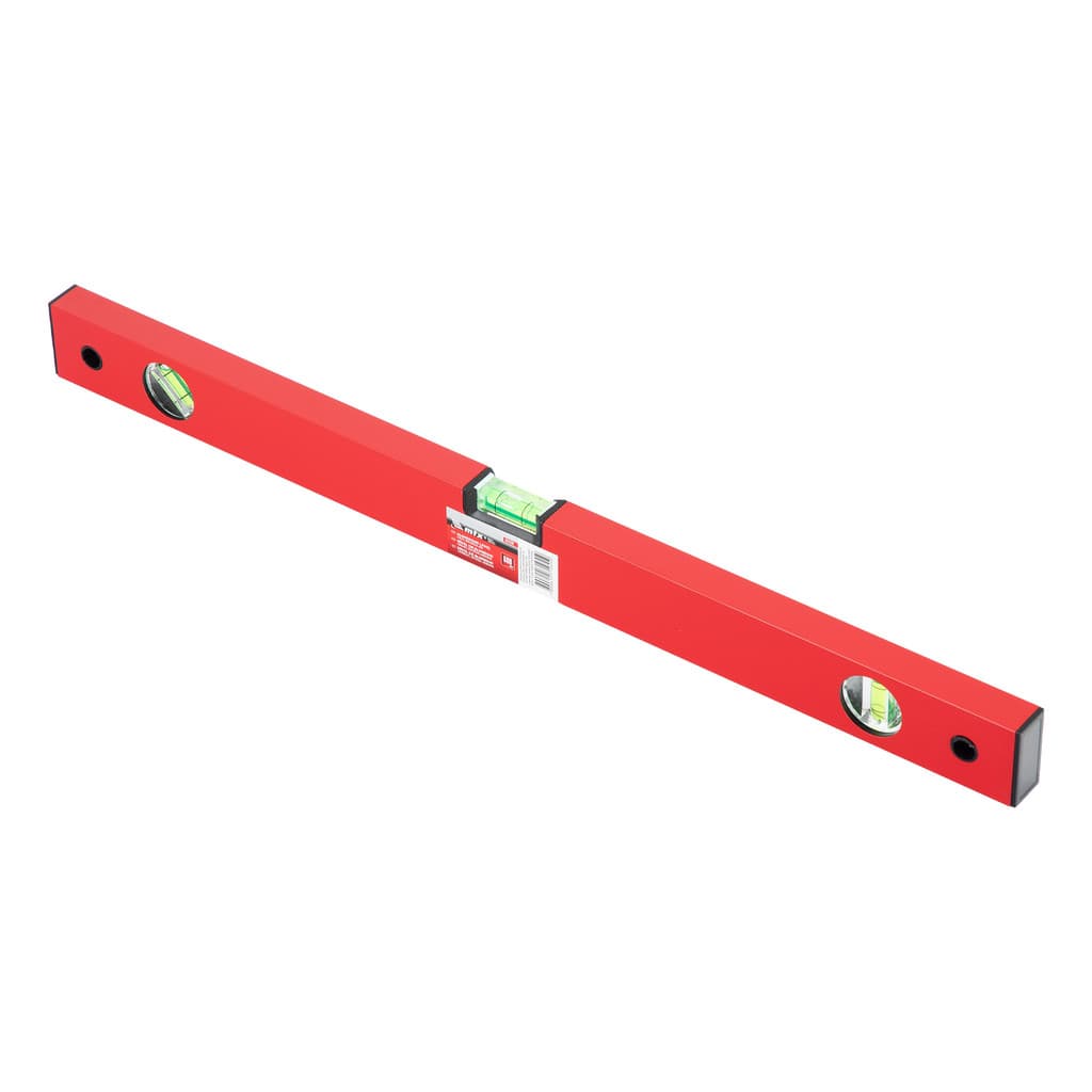 NIVEL DE ALUMINIO, COM REGUA, VERMELHO, 3 BOLHAS, 24POL., 600MM, 1PC // MTX