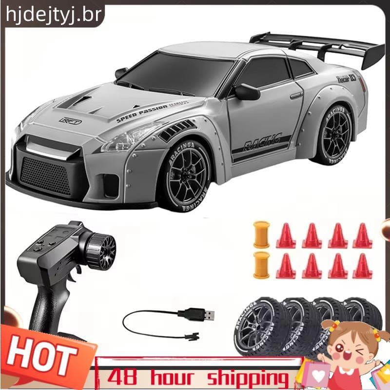 4WD RC Drift Car Controle Remoto Escala 1 : 24 Carro De Com Luzes LED 2.4GHz 20KM/H Drifting Tires Racing Sport Vehicle