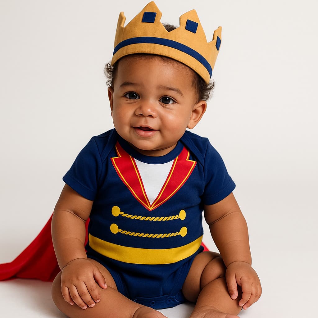 Body Bebê Infantil Menino Mêsversário Temático Príncipe Super Confortável Promoção