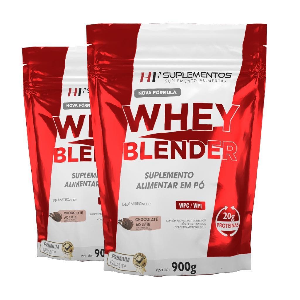 2X WHEY BLENDER CONCENTRADO CHOCOLATE 900G HF SUPLEMENTOS