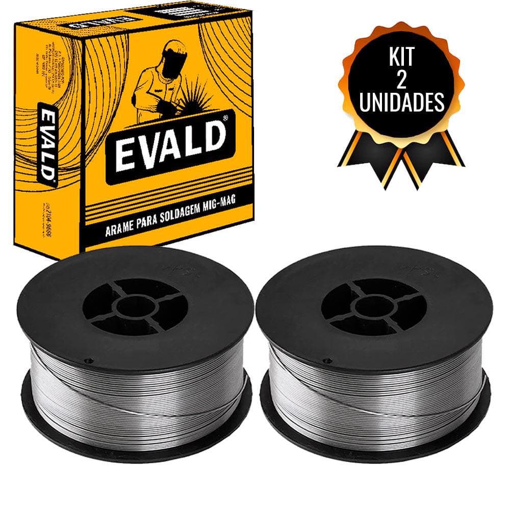 Kit 2 Unidades Arame para Solda MIG 0.8mm Rolo com 1 KG s| Gás com Fluxo Flux Core E71T1-GS EVALD
