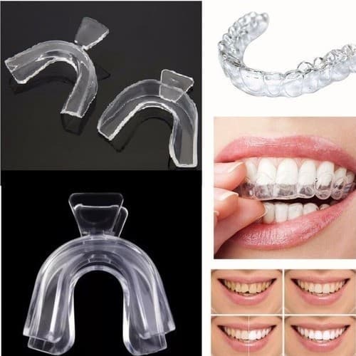 Kit 4 Placas Protetor Bruxismo Moldeira de Silicone Molde Aparelho Inferior e Superior + ESTOJO