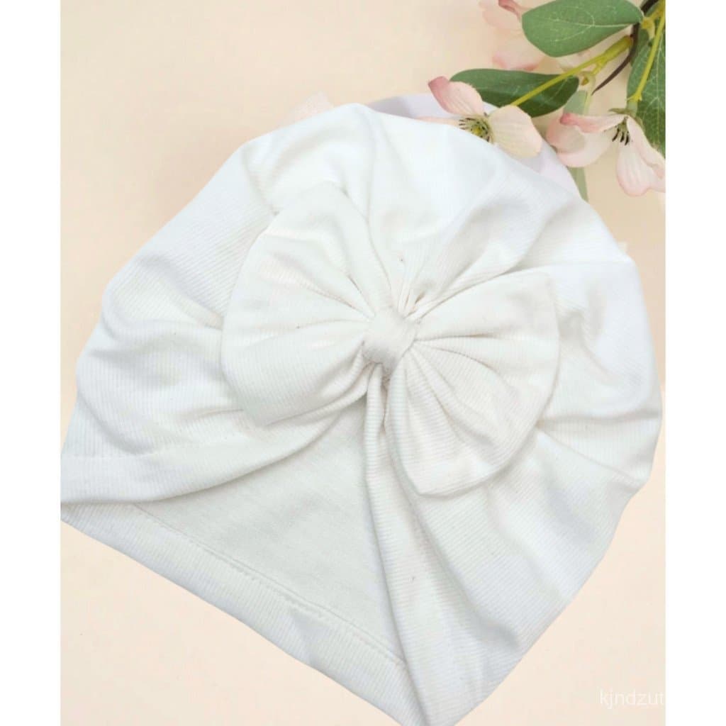 1 pç Touca Turbante Fofo De Algodão Laço Bebê  Grande Várias Cores