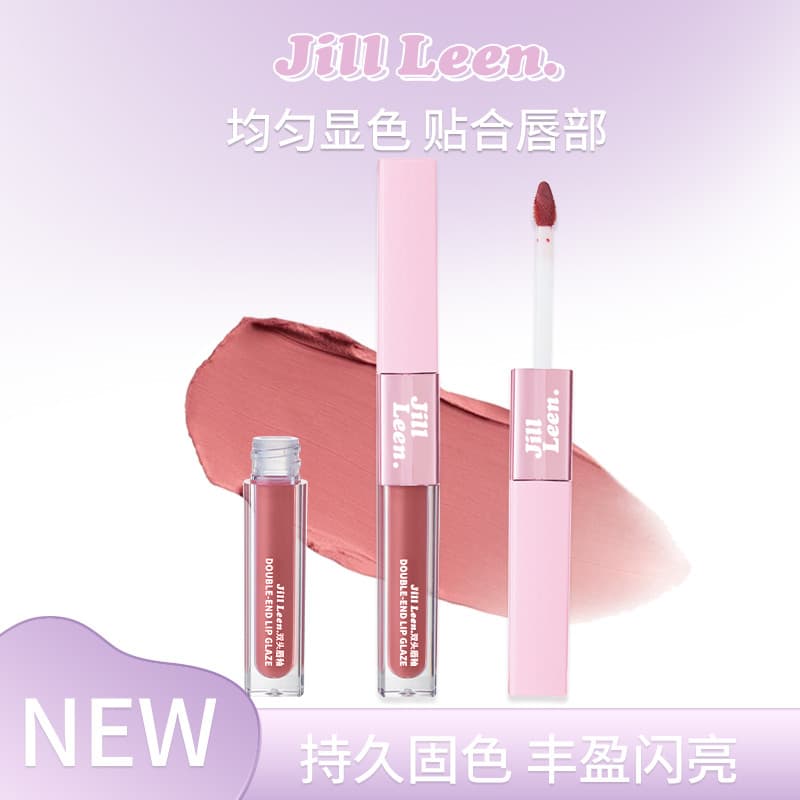 JILLLEEN esmalte labial de duas cabeças, espelho fosco, névoa macia, maquiagem dupla, batom de lama labial feminino, com