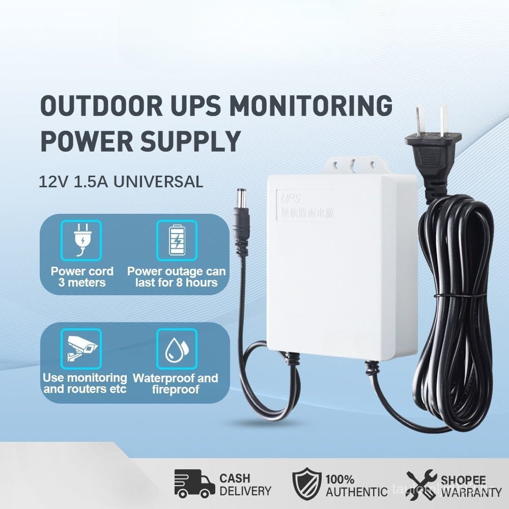 Mini UPS Bateria Backup 12V 1.5A 5400mAh Fonte De Alimentação Para Câmera WiFi AC DC