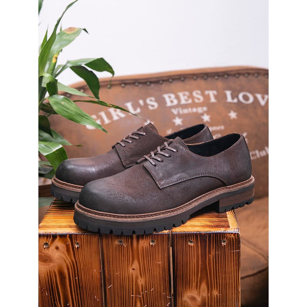 Aumentar a altura 3.5/britânico Retro camurça Nubuck couro Casual sapatos masculinos na moda couro genuíno dedo do pé re