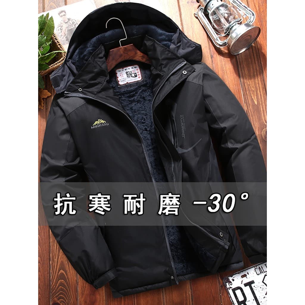 Inverno à prova de vento impermeável masculino algodão acolchoado jaqueta velo acolchoado macacão grosso algodão acolcho