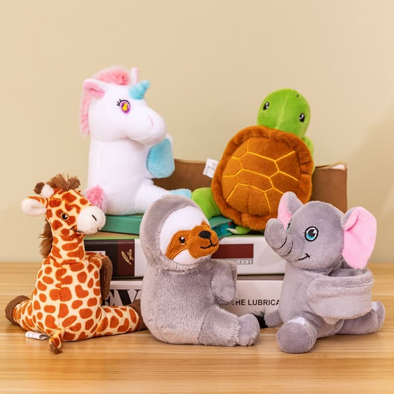 Bonito Animal boneca brinquedo de pelúcia unicórnio Pop anel pulseira de pulso boneca menina crianças presente