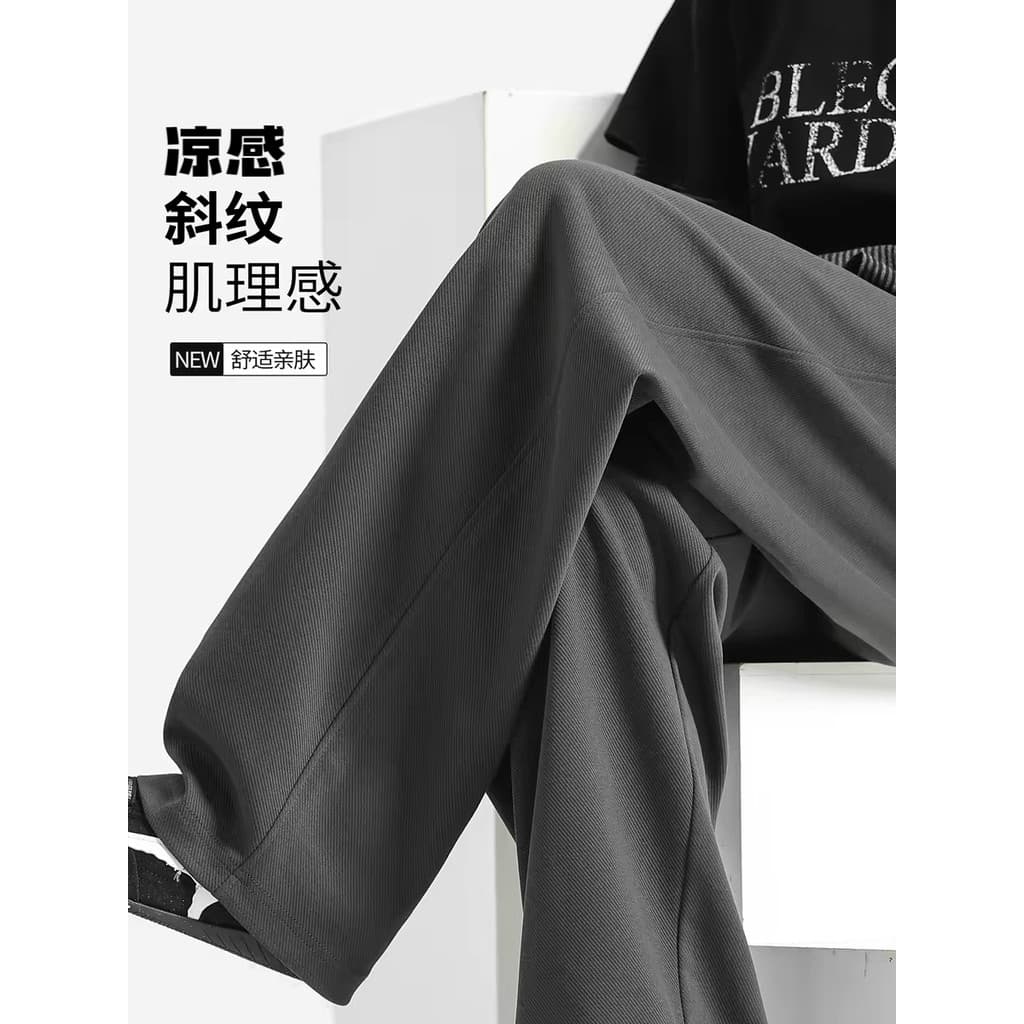 2026 verão novo estilo Drape calças retas calças esportivas soltas masculinas de perna larga calças de moletom estilo fi