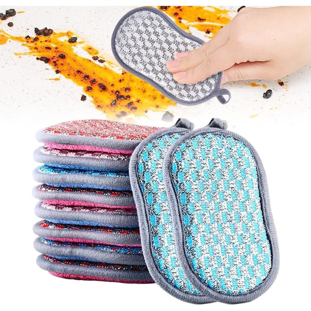 Esponjas De Prato De Cozinha , Almofadas De Esponja De Microfibra Macia Para Limpeza De Pratos , Pia , Lavável Multiuso