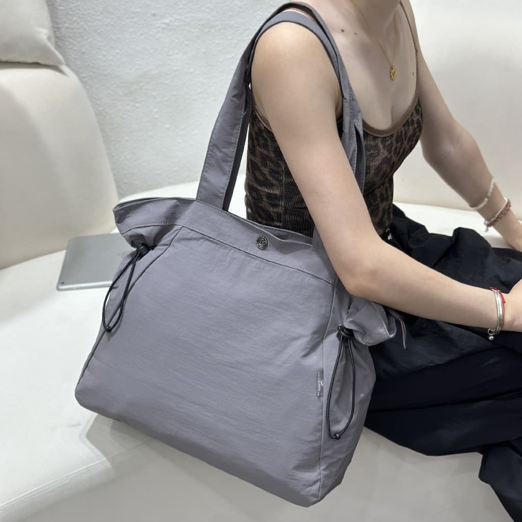 Bolsa impermeável simples, bolsa grande de nylon reforçado ultraleve, bolsa de ombro feminina Lulu 9M 80 TFAY PPWU 5JDO