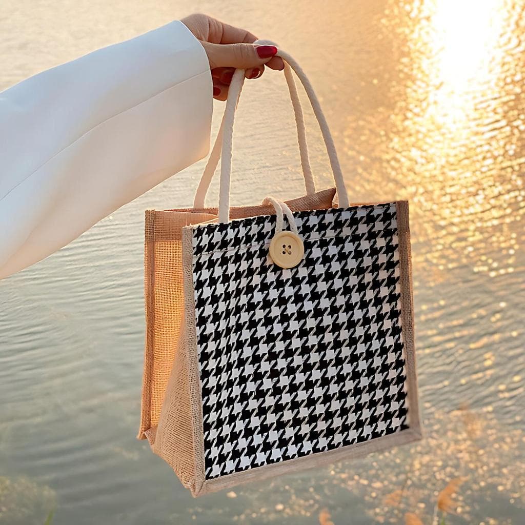Bolsa de linho moda feminina versão coreana em cesta de vegetais lembrança caixa de presente saco de embalagem de linho