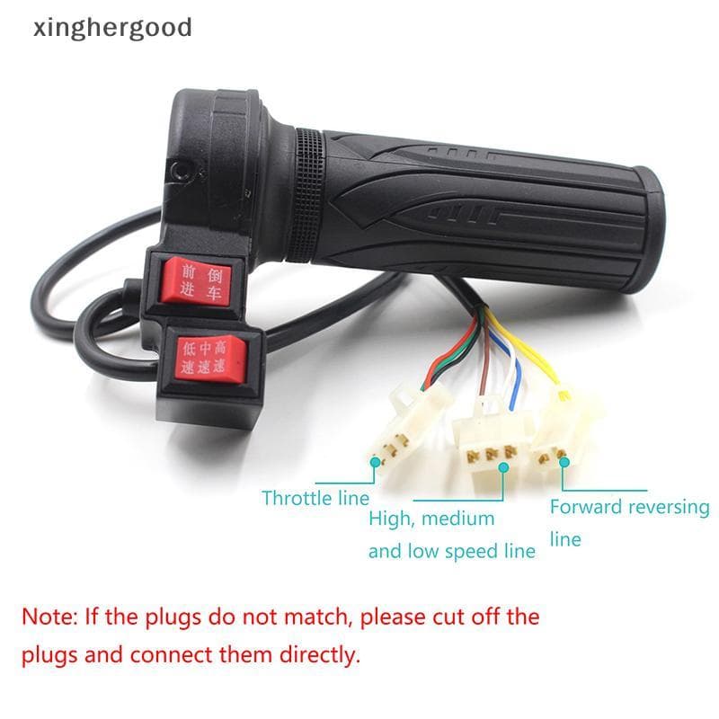 Xinghergood Ebike Torção Controlador Do Acelerador Com Push Para Frente E Reverso Botton Bicicleta Elétrica Controle Vel