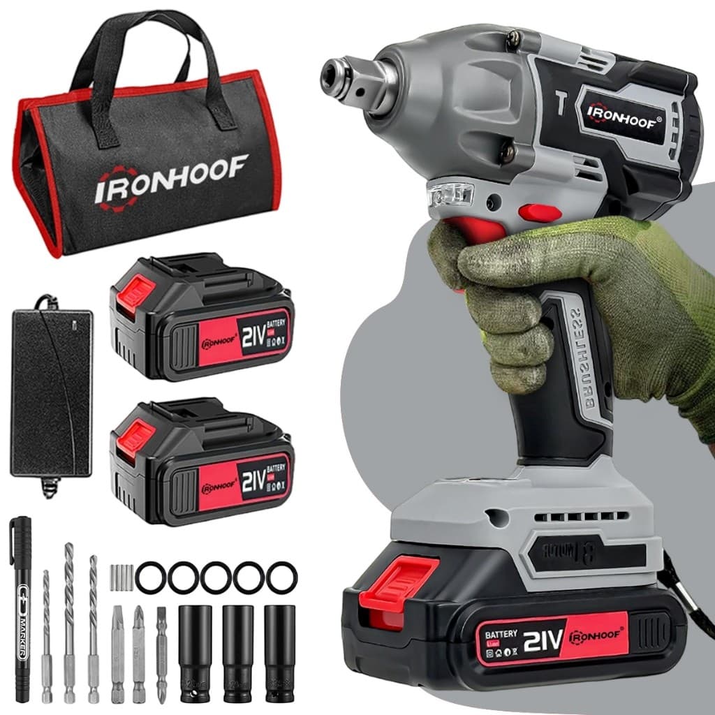 Chave De Impacto ​​Brushless​​ 520Nm 3 IN 1 Potente Parafusadeira 21V 2 Bateria