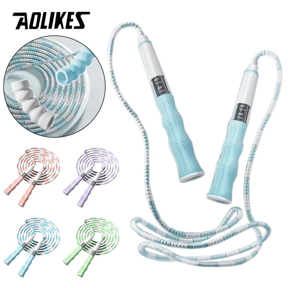 AOLIKES 2.8M Habilidade Pular Corda De Bambu Macio Frisado Sem Emaranhado Segmentado Fitness