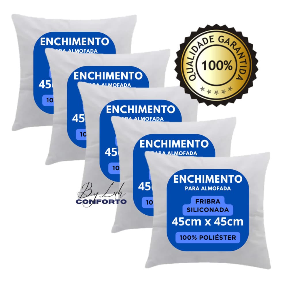 SÓMENTE HOJE  Enchimento Com 1 Unidade Refil Almofada 60x60 Silicone Kit Com 1 Unidades Branco