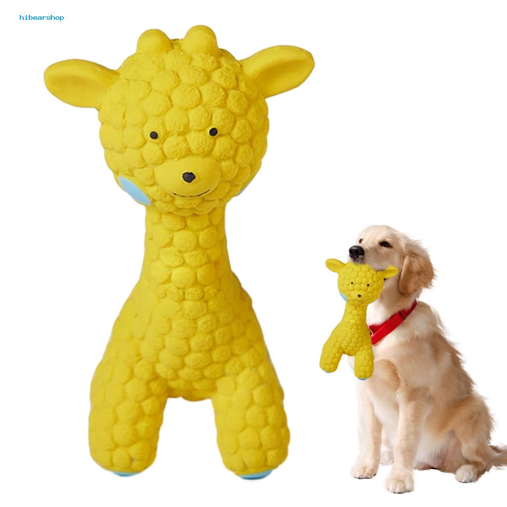 Aggressive Chewers Toy Latex Giraffe Dog Chew – Durable Bite Resistant Squeaky Teething for Small Medium Large Dogs In