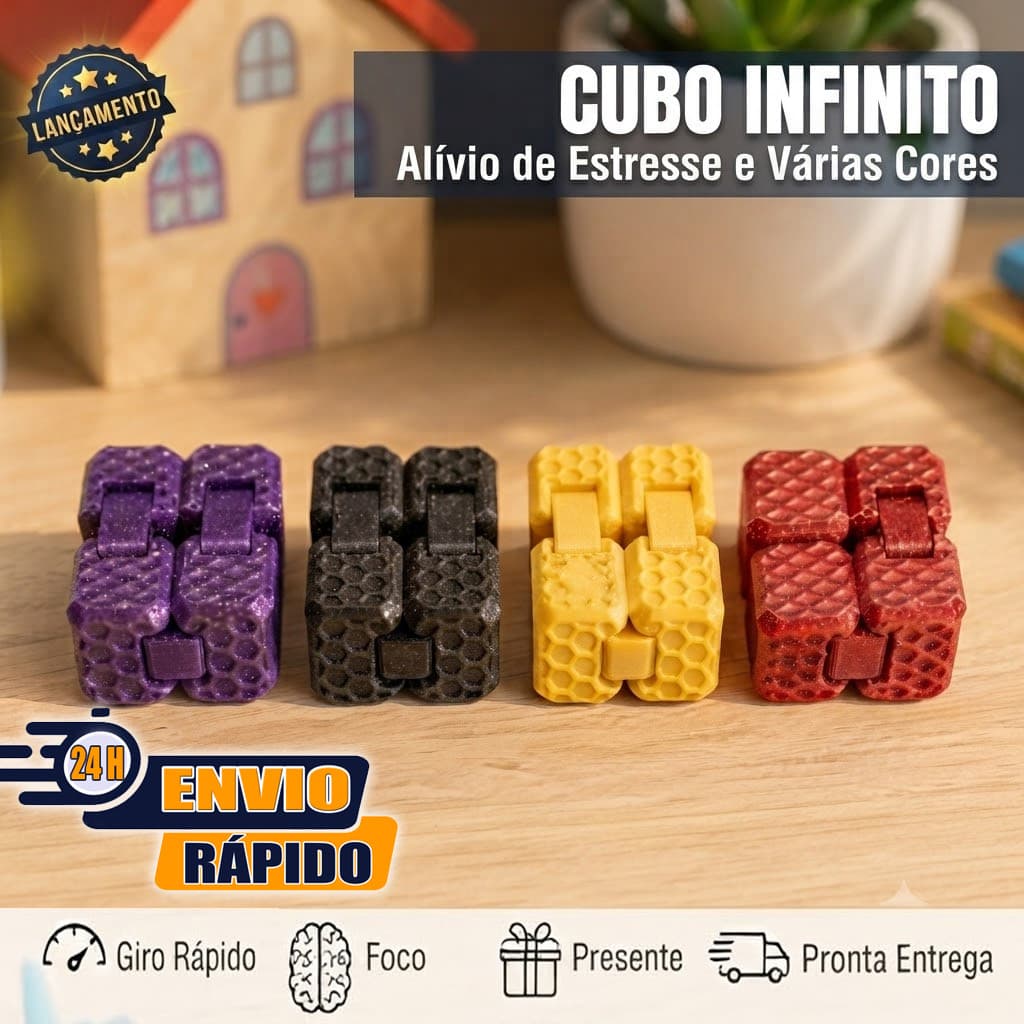 Cubo Magico Infinito Fidget Brinquedo Anti Stress Ansiedade Diversas Cores Sensorial
