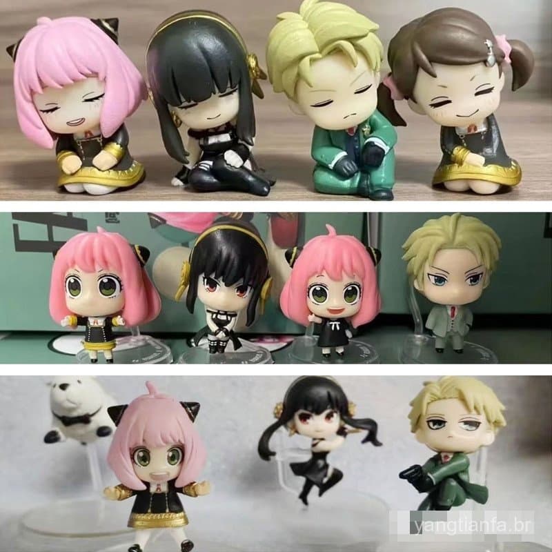 Conjunto de 4 Figuras de Anime SPY Family de 5cm: Anya Forger, Twilight, Loid, Yor, Thorn Princess, Figuras VQ9J