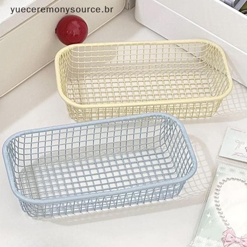 # yuece Cesta De Armazenamento De Mesa INS Metal Diversos Organizador Photocard Caso Escritório Papelaria Suprimentos Pa