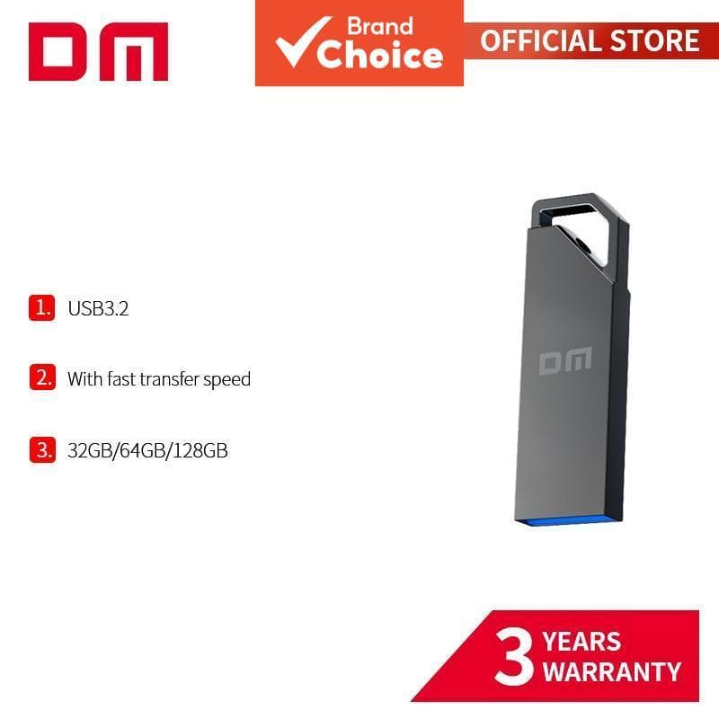 DM USB Flash drive USB3.2 alta velocidade PD235 32GB 64GB 128G Pen Drive de Metal