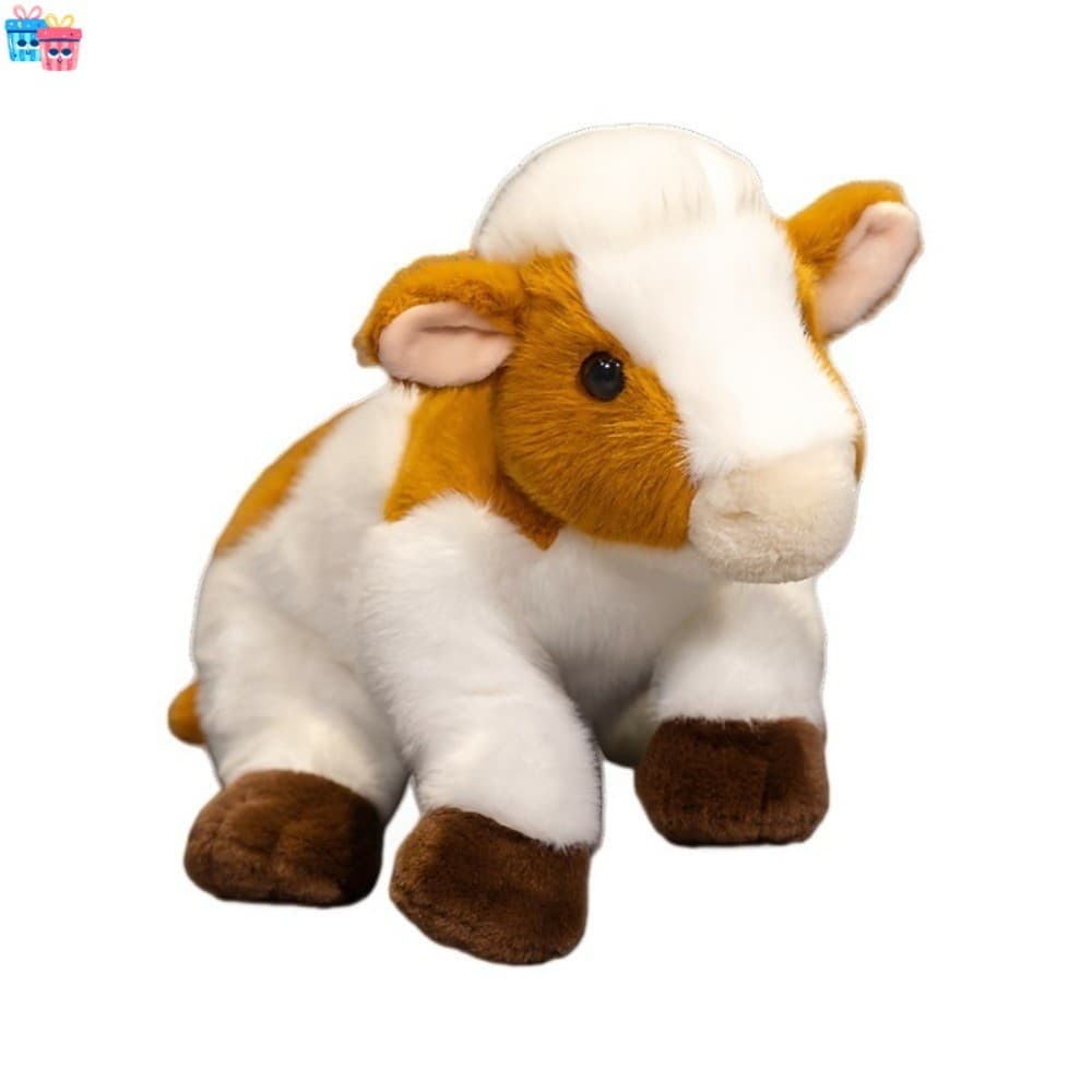 Brinquedo De Pelúcia Realista Para Panturrilha , Vaca Pequena , Simulação De Animal , Boneca De Bezerro De , Macio E Fof
